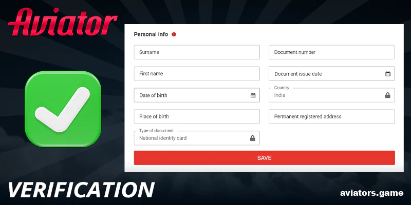 Verify your profile at Megapari Aviator India