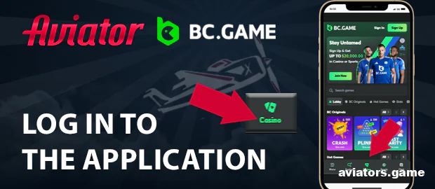 Log in to the BC.Game app