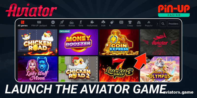 Open Aviator game on Pin Up